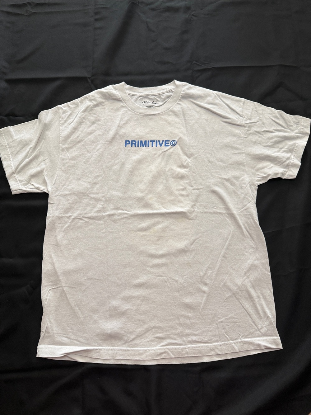 Primitive White T-Shirt with Blue Logo